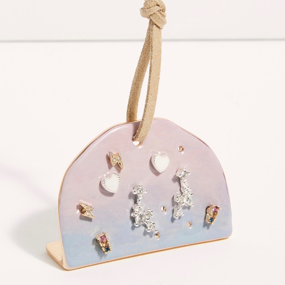 NWT Free People Dreamer Ceramic Stud Earring Set Gold Silver - Picture 16 of 16